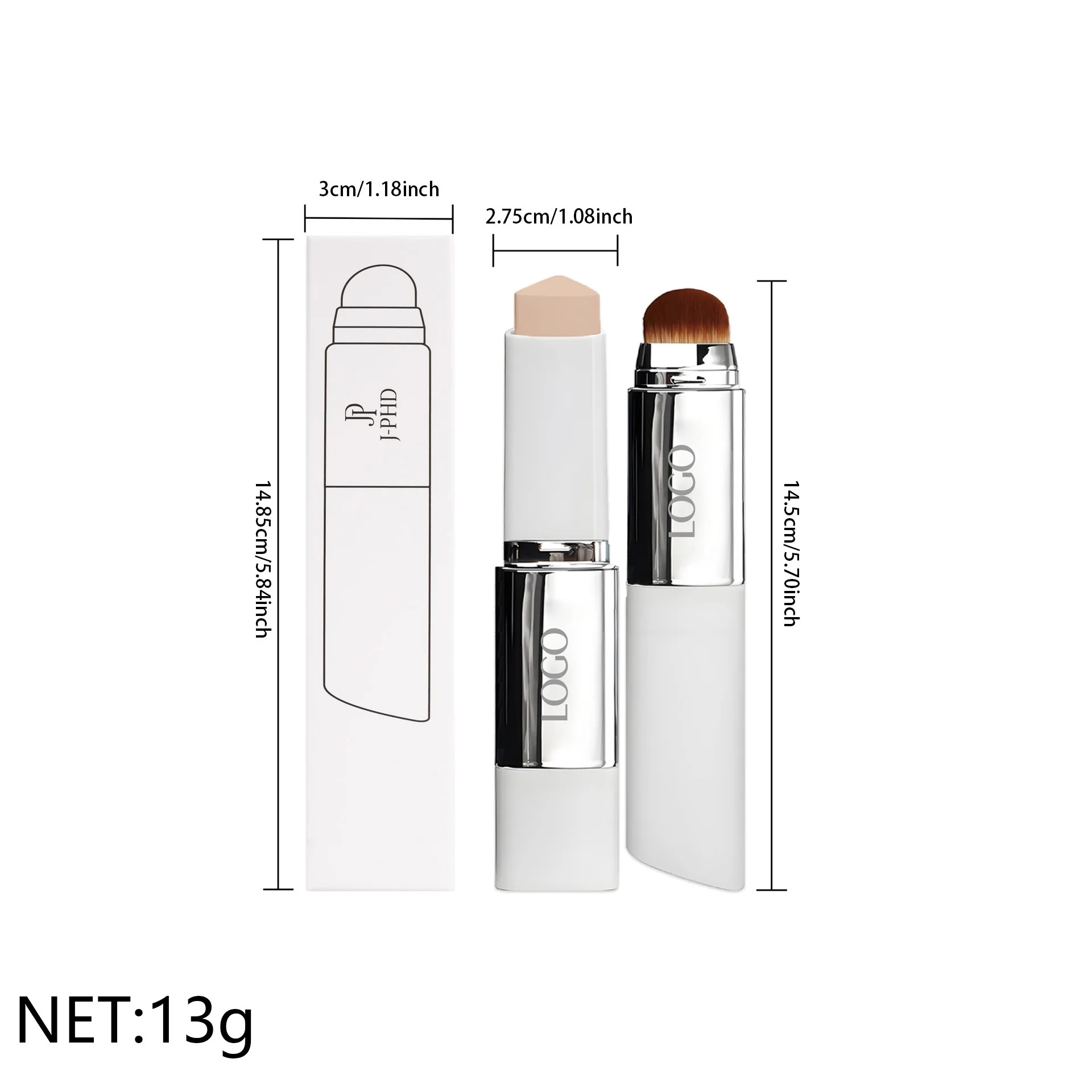 Two-in-one Brush Head Foundation Stick, Lightweight and Smooth, Long-lasting Coverage, Creating A Perfect Makeup Effect - Image 4