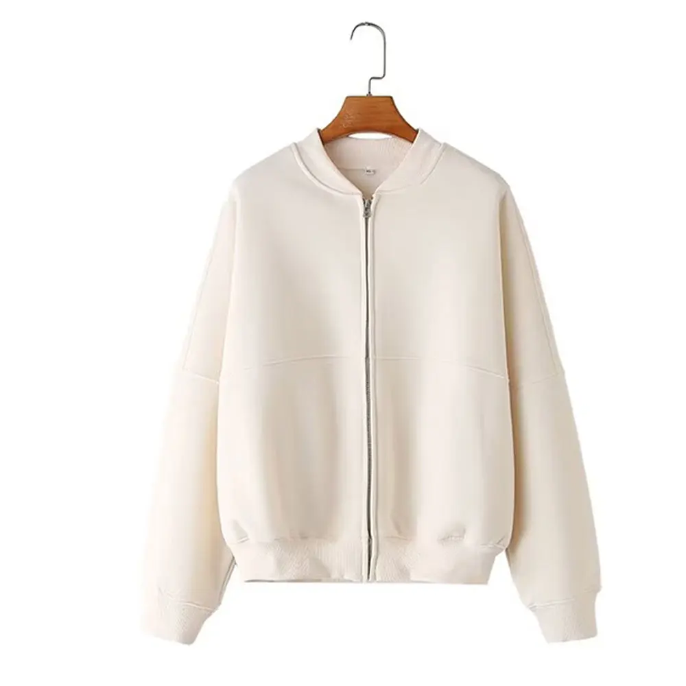 HH Women's Fall 2-Piece Retro Solid Color Zip Bomber Jacket Sweatshirt+High Waist Lace Up Women's Wide Leg Pants Street Wear - Image 11