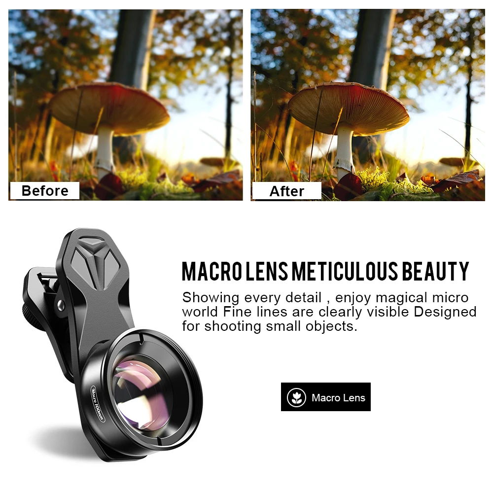 APEXEL Camera Phone Lens 100mm Macro Mobile Lens 4K HD Macro Camcorder Lenses+CPL+Star Filter for iPhone Samsung all Smartphone - Image 6