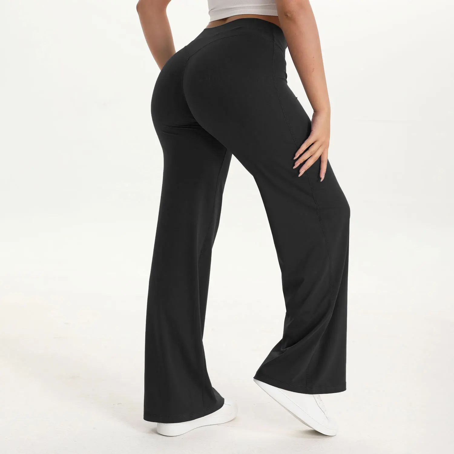 NCLAGEN SoftMotion Straight Leg Bottoms Women's Mid-Waist Yoga Pants GYM Leggings Naked Feel Pilates Running Sports Trousers - Image 18