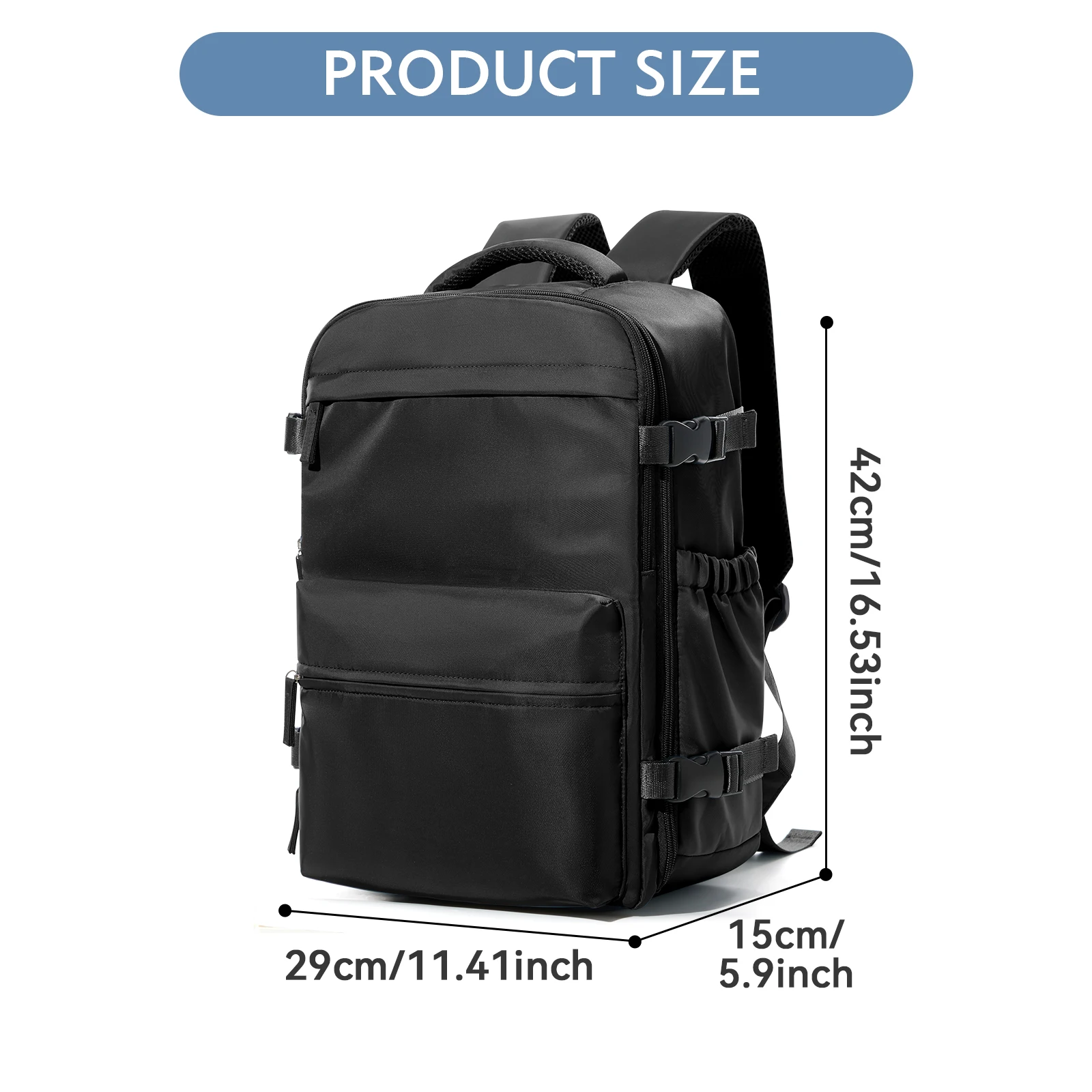 Vacuum Backpack Travel Bag for Men Large Capacity Backpack Business Laptop Backpack Women Men Expandable Backpack School Bag - Image 3