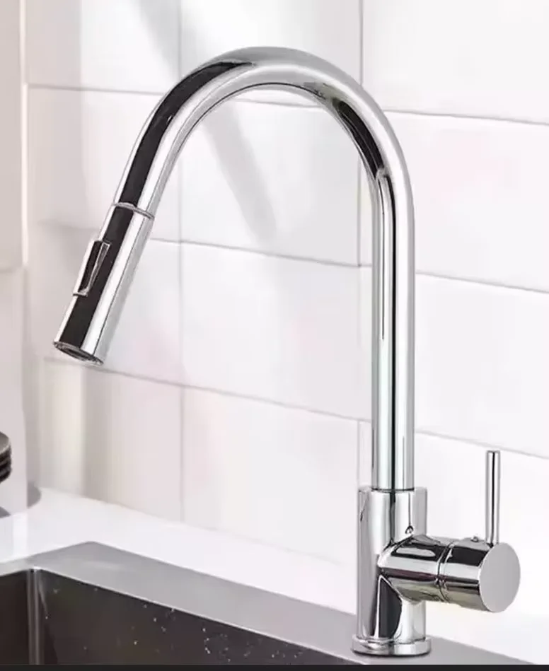 Kitchen Faucet Pull Out Brushed Nickle Stainless Steel Black Kitchen Mixed Tap Kitchen Sink Tap - Image 8