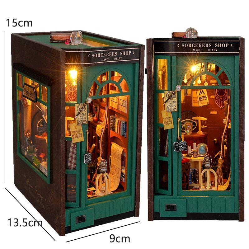 DIY Wooden Book Nook Insert Kit Doll Houses Building Toys Bookends Bookshelf Decor DollHouses Toys For Kids Xmas Gifts - Image 27