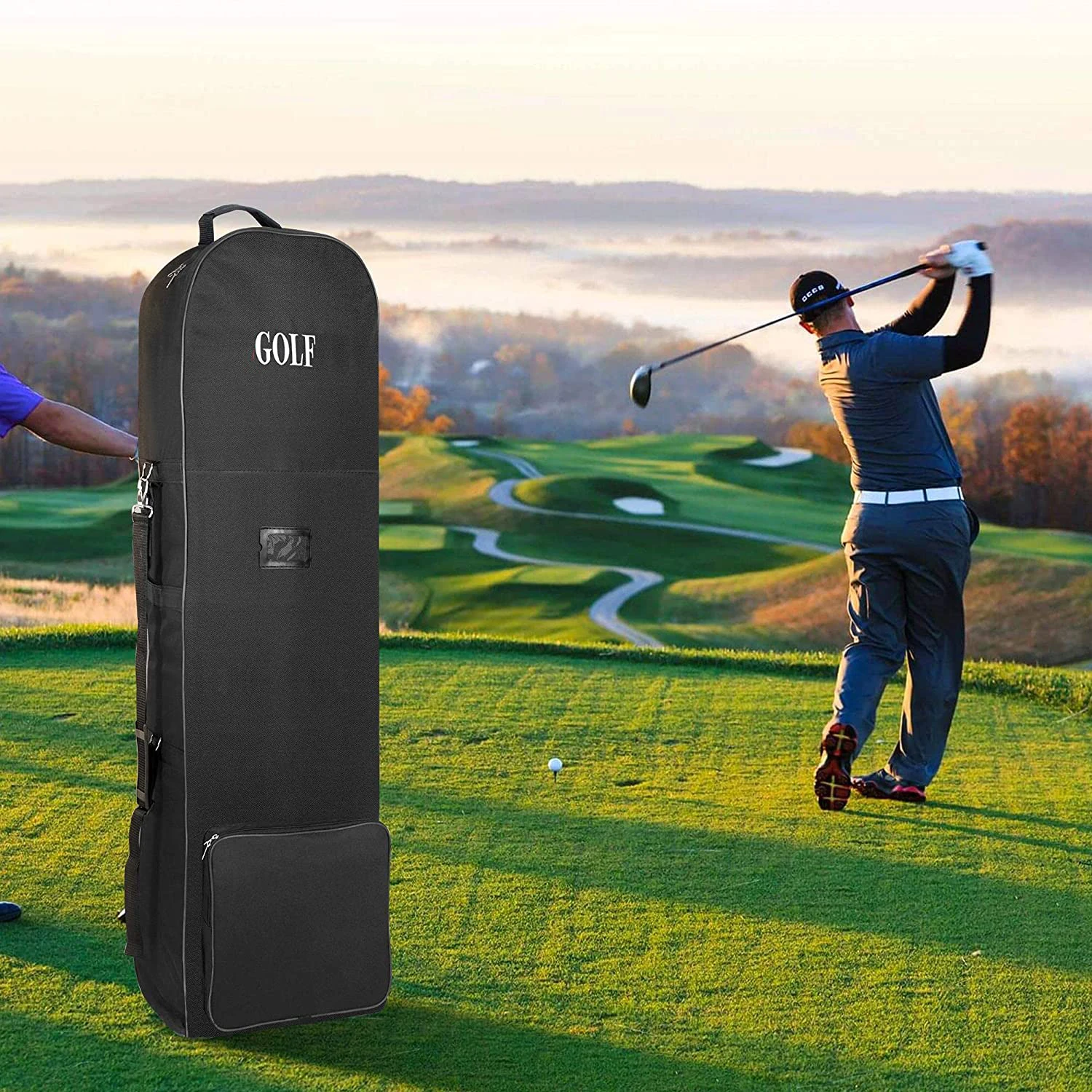 Soft Golf Travel Bags With Wheels Large Capacity Aviation Bag Practical Durable 600D Golf Club Bags Storage Pouch - Image 3