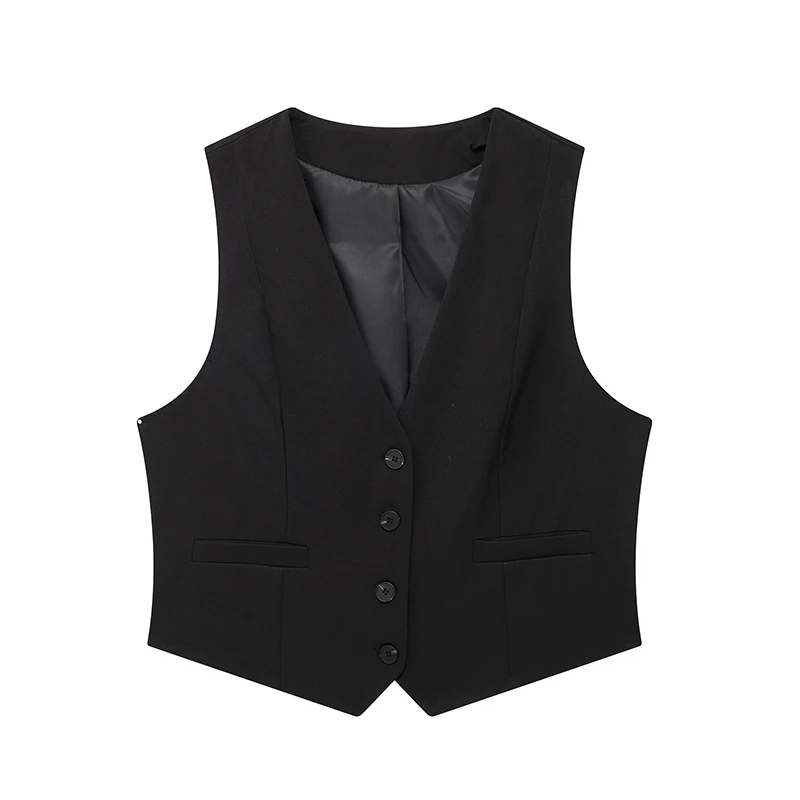 Willshela Women Fashion Solid Single Breasted Waistcoats Vest Vintage Sleeveless Jackets Female Chic Lady Tank Tops - Image 5