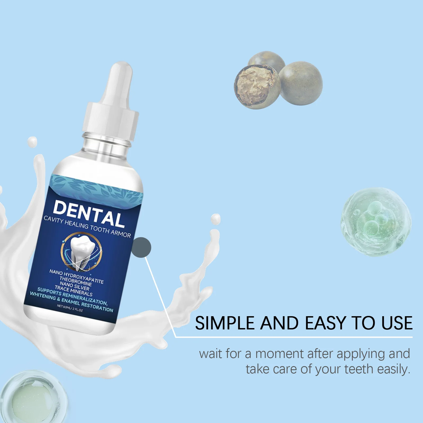 Oralhoe Dental Care Liquid Lasting Freshing Breath Deep Cleaning Oral Hygiene Removes Plaque Stains Teeth Brightening Serum 60ml