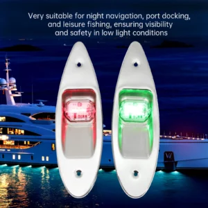 12V LED Navigation Light Marine Boat Signal Warning Waterproof Lamp Boat Side Bow Pontoons Light Corrosion Resistant Red & Green