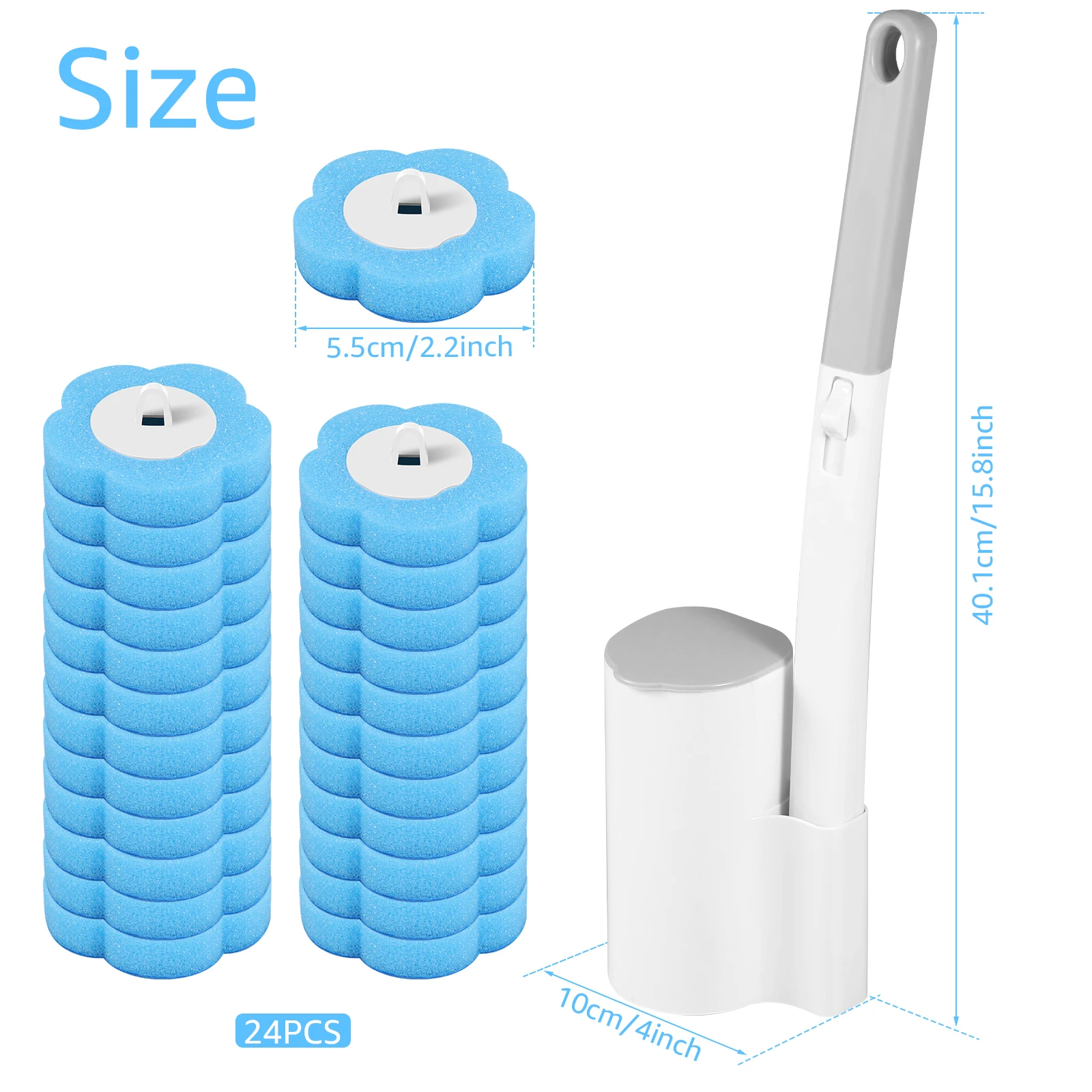 18/36Pcs Disposable Toilet Brush Wall Mounted Toilet Brush with Replacement Head Cleaning Set Home Bathroom WC Accessories - Image 8