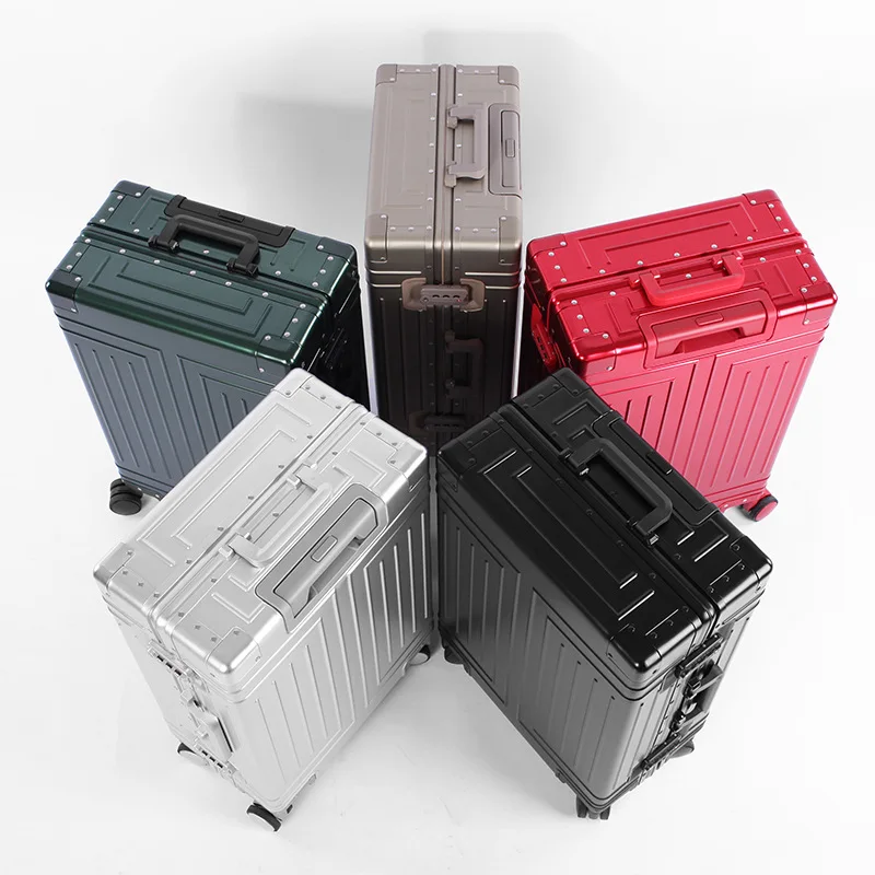 2024 Capacity Durable Luggage Sets 100% Aluminum Suitcase Wheels Women Girl Men Cabin Carry-On Boarding Travel 20/24/26/28 - Image 5