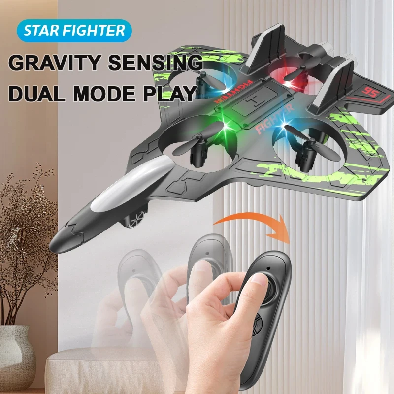 2.4G remote control fighter electric foam glider stunt tumbling UAV hovering helicopter with LED colorful lights aircraft model - Image 4
