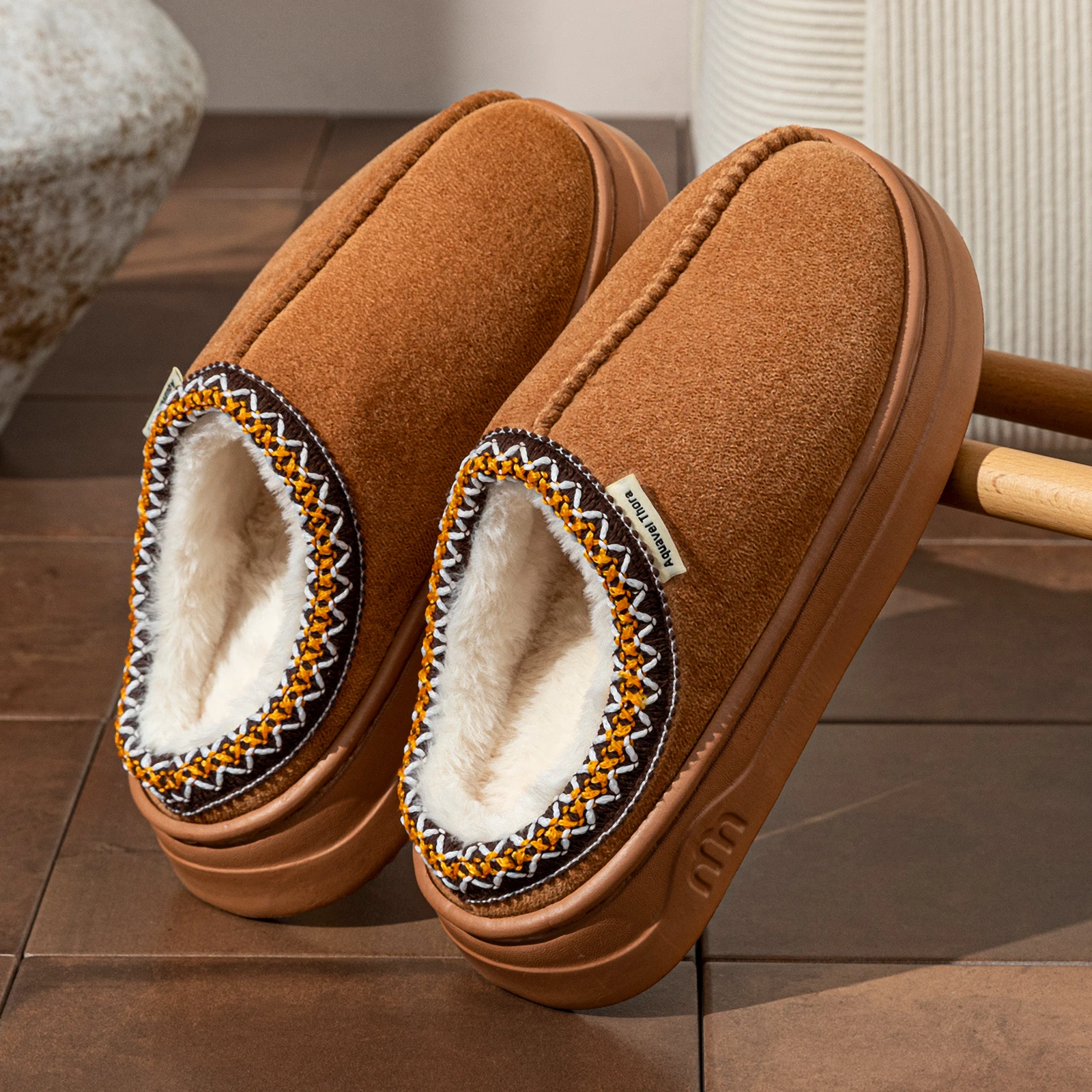 Winter Women's Slippers Boots Fashion Fuzzy Fur Anti-slip Soft Sole Outdoor Indoor Warm Comfort Men Plush Houseshoes Couple - Image 5