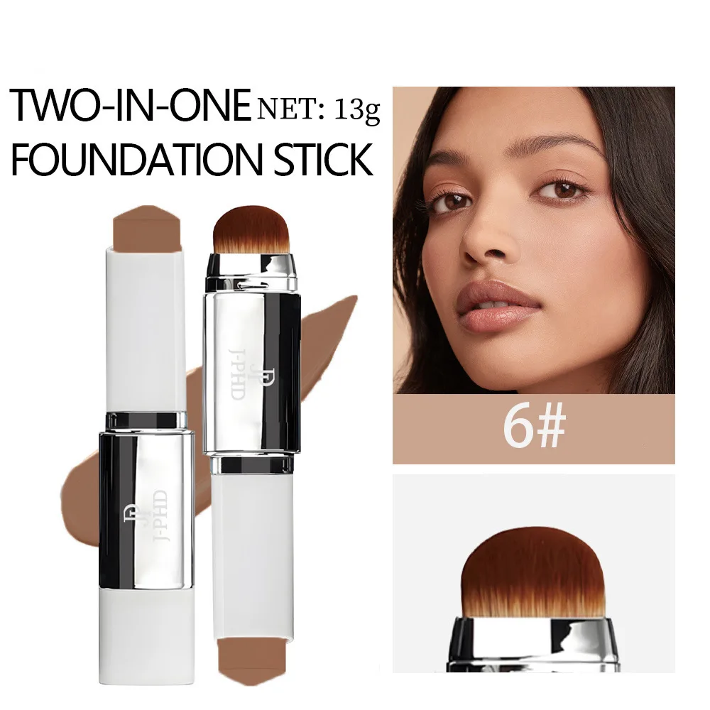 Two-in-one Brush Head Foundation Stick, Lightweight and Smooth, Long-lasting Coverage, Creating A Perfect Makeup Effect - Image 7