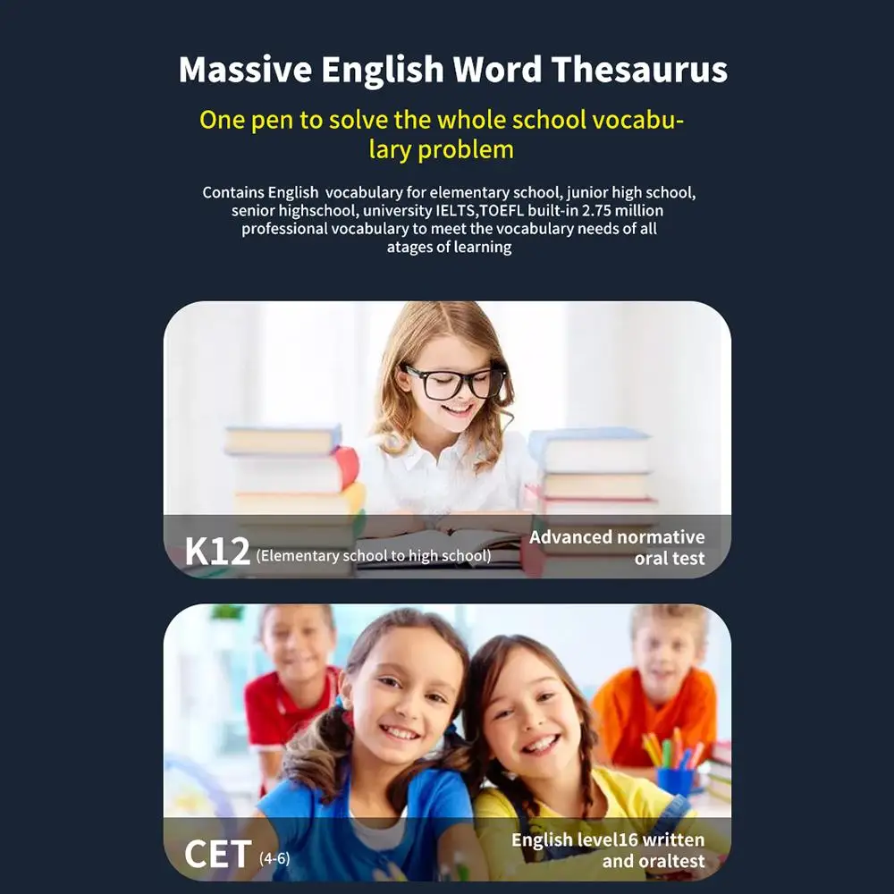 Offline Translation Pen For Teacher Student Dictionary English Intelligent Scanning Point Reading 123 Languages Translator Pen - Image 5