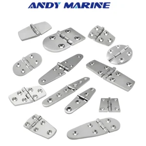 316 Stainless Steel Casting Hinge Flat Hinge Cabinet Doors For Windows 4 / 6 Holes Cast Strap Deck Hinge for Boat Hardware