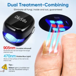 Nail Fungus Onychomycosis Laser Device Repair LED 905nm IR Light 470nm Blue Light Hand or Foot Nail Anti Fungal Cleaning Tools