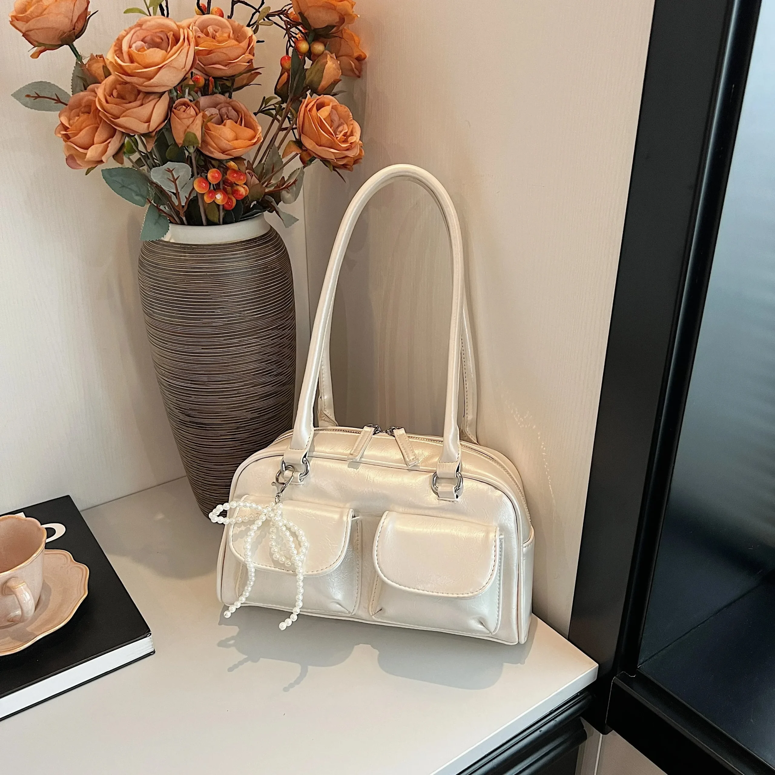 Fashionable Underarm Bow Bag for Women 2024 Korean Edition New Simple Leisure Pillow Bag Trendy Versatile Shoulder Bag - Image 8