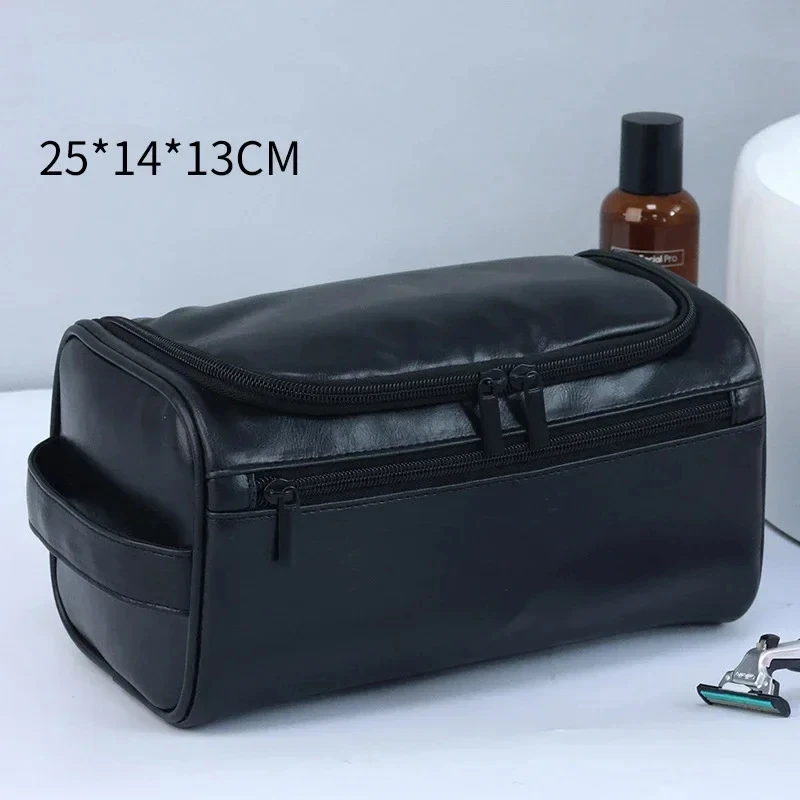 Leather Toiletry Bag for Men Women Dopp Kit Mens Hanging Toiletry Bag Travel Toiletry Bag for Traveling Large Cosmetic Bag for T - Image 9