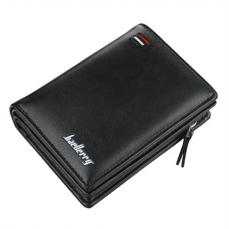 Fashion Men Wallets Zipper Card Holder High Quality Male Purse PU Leather Coin Holder Wallet - Image 9
