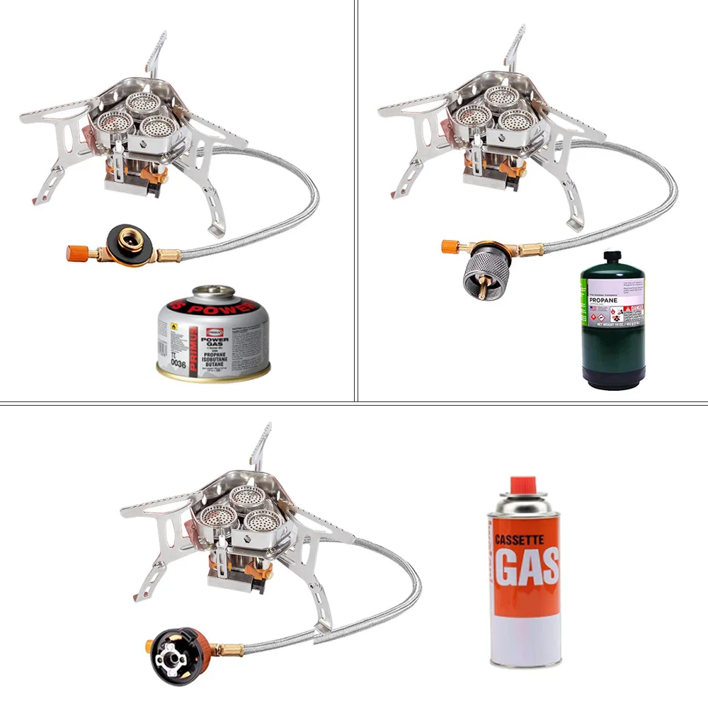 TARKA 3 Heads Gas Stove Tourist Camping Burners Folding Backpacking Furnace 5800W Outdoor Hiking Picnic BBQ Cooking Equipment - Image 4