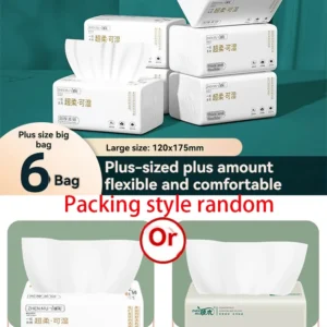 8 Packs Extractable Toilet Paper 4 Layers Thickened Wettable Facial Tissue Kitchen Napkins Handkerchiefs Disposable Tissue Paper