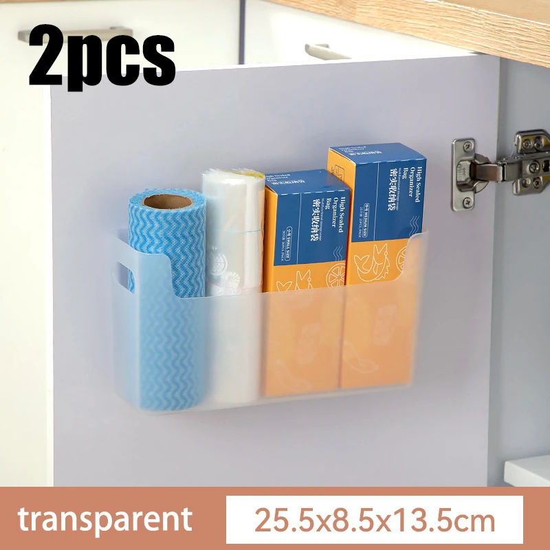 Non Perforated Cling Film Rack Inside Cabinet Wall Shelf Shelves Spice Rack Dish Drying Rack Cabinet Door Organiser For Kitchen - Image 11