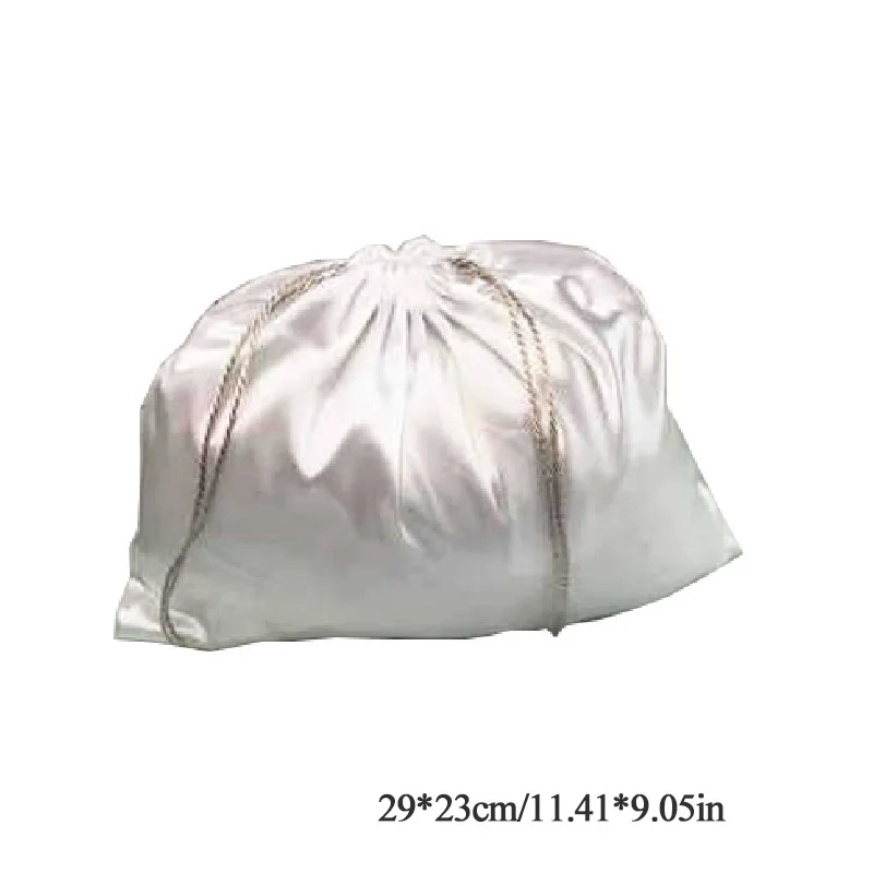 Large Silk Satin Drawstring Care Bag Custom Wigs Storage Dust Proof Packaging Pouch Black Reusable Sack Handbag Shoes Travel Bag - Image 20