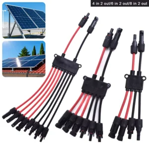2 To 4/6/8 Y Branch P Solar Connectors Tool-Free 10AWG Solar Panel Cable Splitter for Photovoltaic System Boat RV Solar Panel