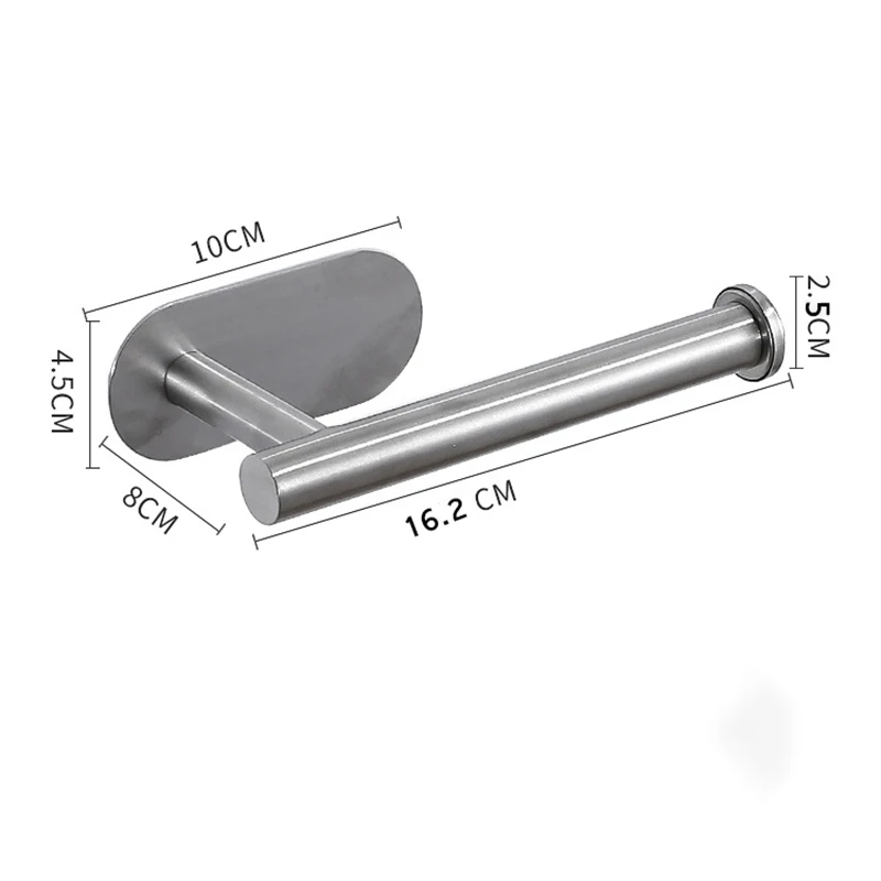 Adhesive Toilet Paper Holder Stainless Steel Wall Mount Kitchen Roll Towel Rack Napkin Dispenser Absorbent Stand Tissue Hanger - Image 19