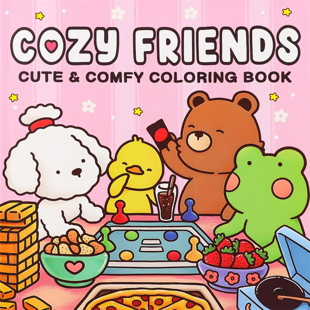 FUZZY FRIENDS Cute Comfy Coloring Book for Adults and Teens Featuring Adorable Creatures in Cozy Hygge Moments for Relaxation - Image 9