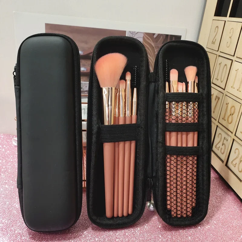 Black Cosmetic Storage Bags Waterproof Double Zipper Makeup Brushes Case Women Bag Portable Travel Brush Holder Pen case Box - Image 6