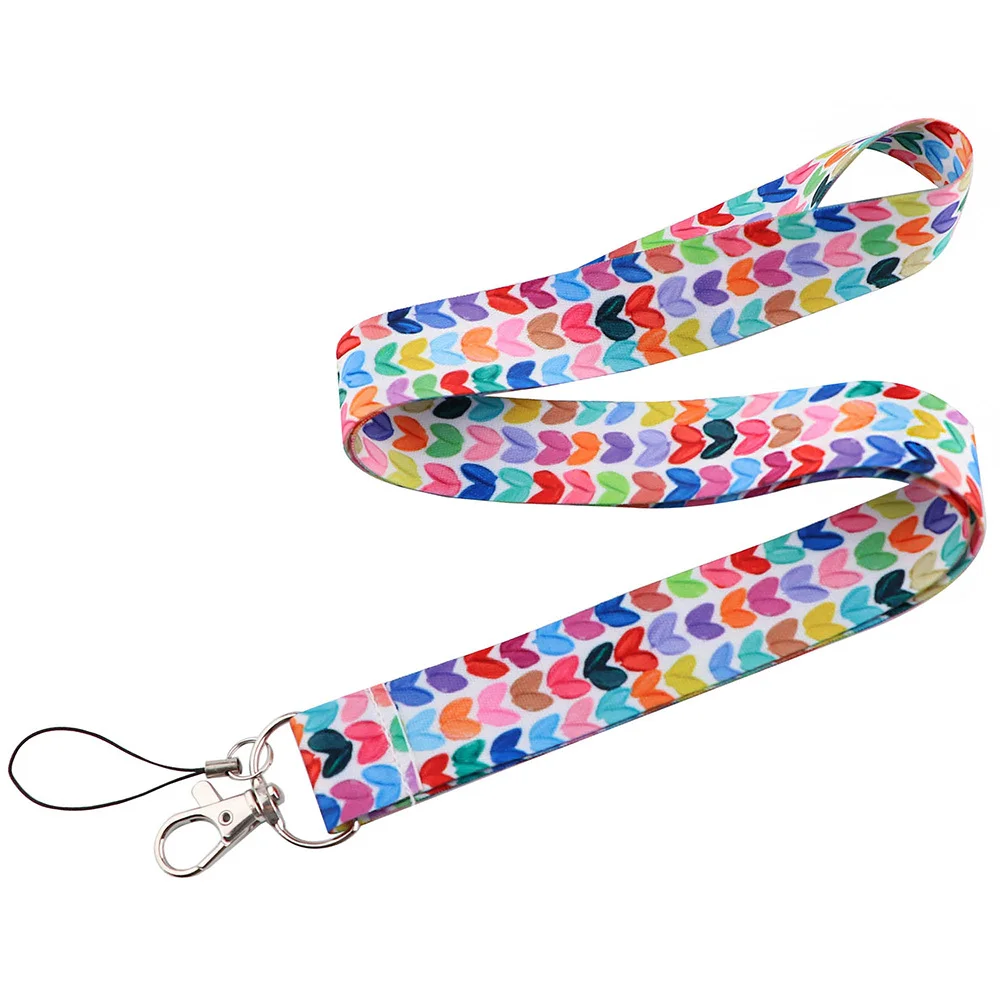 Colorful Cute Heart Neck Teacher Lanyard for Keys Keychain Badge Holder ID Credit Card Pass Key Ring Neck Straps Nurse Gift - Image 3