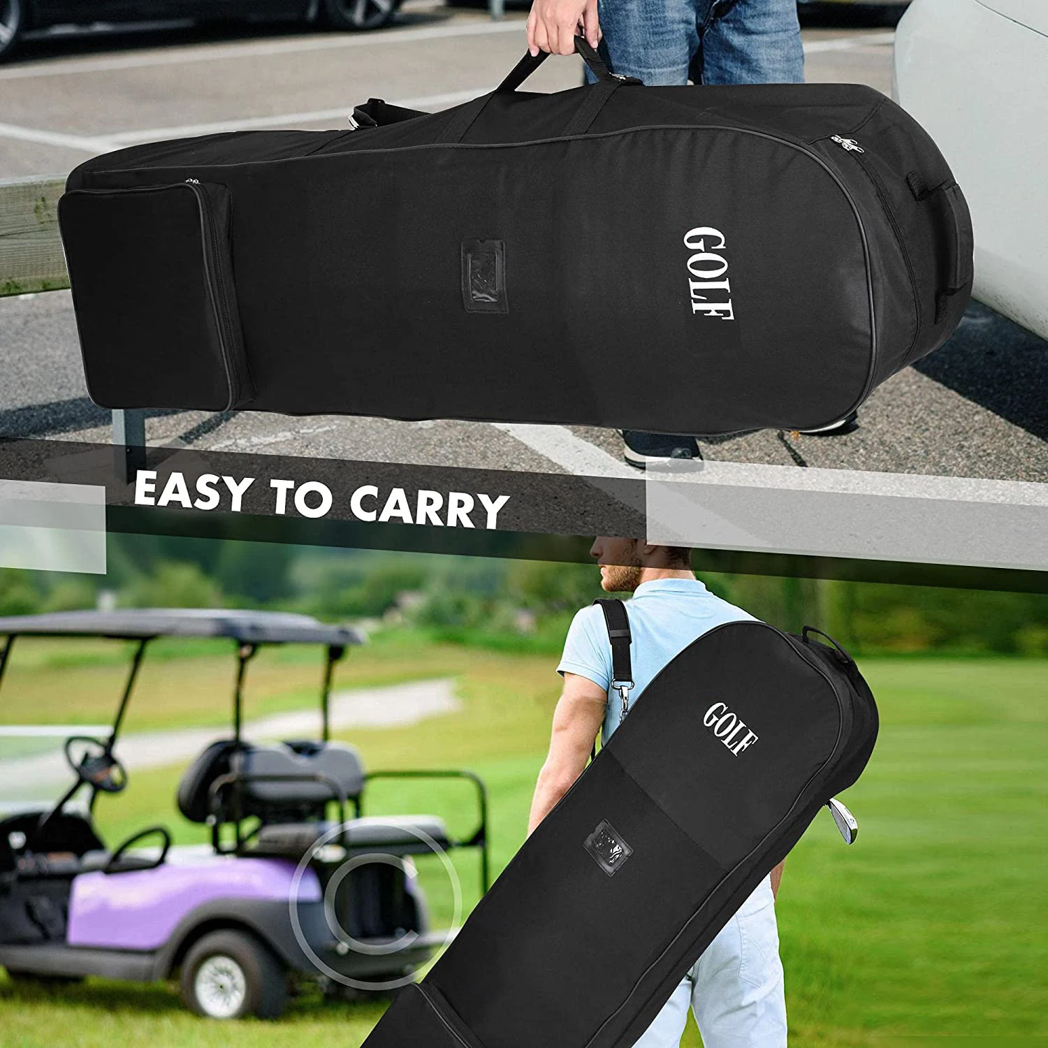 Soft Golf Travel Bags With Wheels Large Capacity Aviation Bag Practical Durable 600D Golf Club Bags Storage Pouch - Image 4