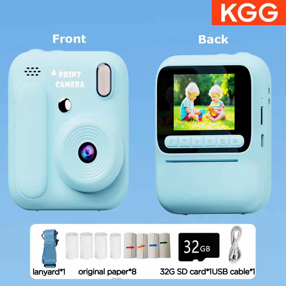 Color Printing Camera Kids Instant Camera 32GB 1080P Thermal Print Digital Camera Print Photo Video Games Music Children Gift - Image 16