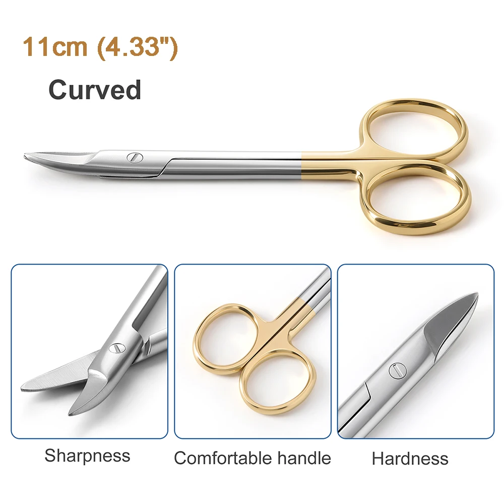 AZDENT Stainless Steel Dental Surgical Scissors Straight/Curved Tip 11.5cm Surgical Forceps Dentist Tools Dentistry Instrument - Image 12