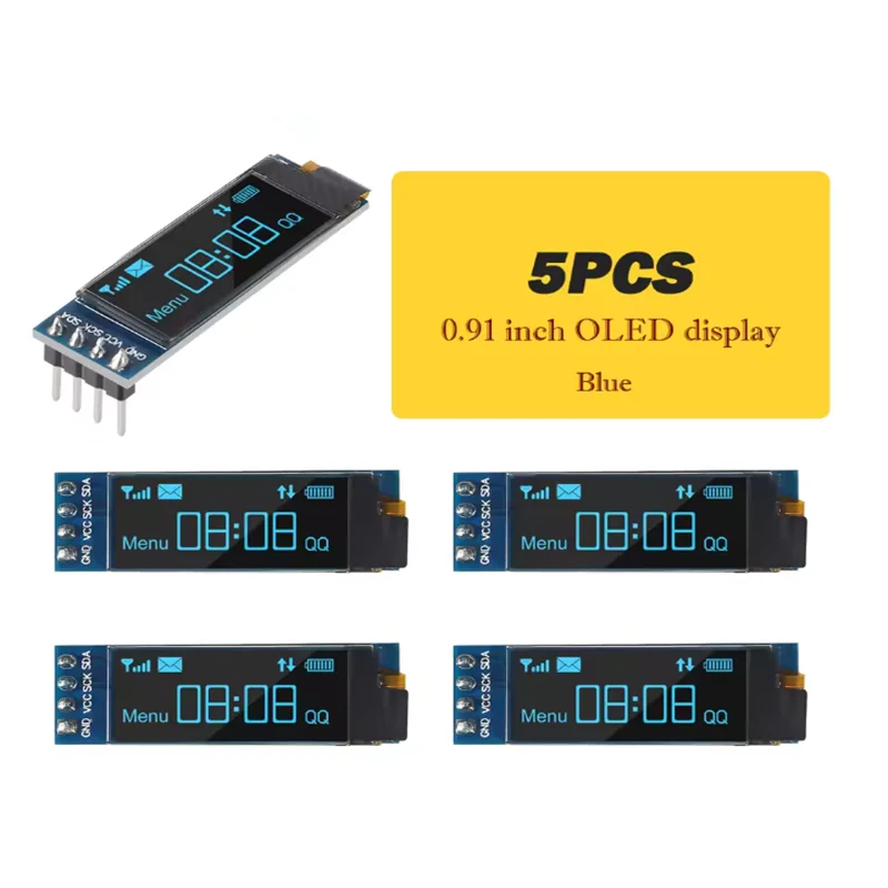1-10pcs 0.91 inch OLED display module white/blue OLED 128X32 LCD LED Display SSD1306 12832 0.91 IIC i2C Communicate for ardunio - Image 7