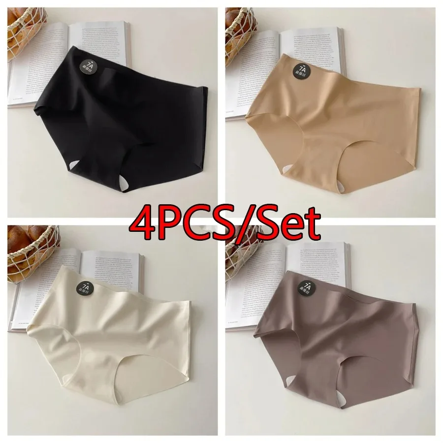 4PCS/Set Women Panties Slip Silk Seamless Briefs For Women Female Underwear Soft Thin Light Panty Culotte Femme Underpants M-XL - Image 7