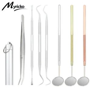 Dental Mirror Stainless Steel Dental Instrument Dentist Tool Set Probe Tooth Care Kit Tweezer Hoe Sickle Scaler