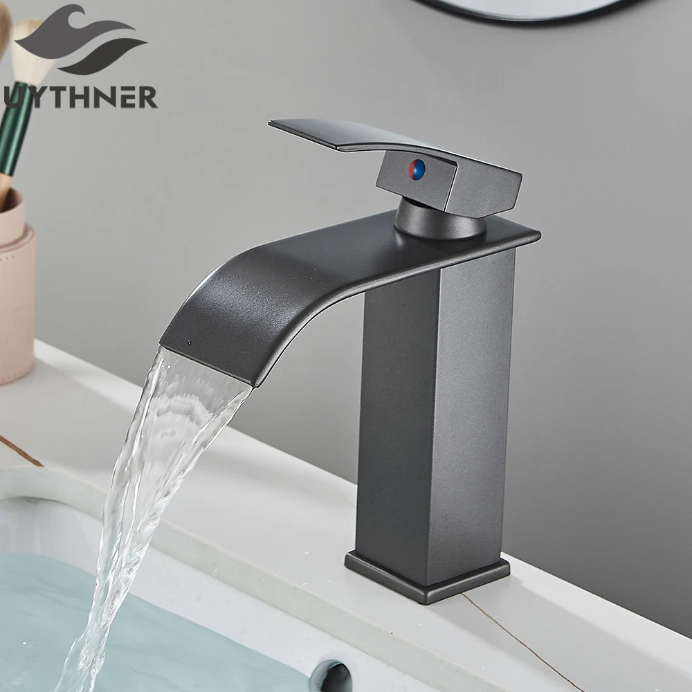 Brushed Golden Basin Faucets Elegant Waterfall Bathroom Sink Faucet Single Lever Hole Deck Mount Brass Mixer Taps - Image 12