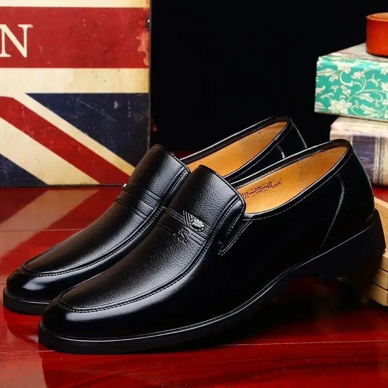 Leather Men Formal Shoes Luxury Brand 2023 Men's Loafers Dress Moccasins Breathable Slip on Black Driving Shoes Plus Size 38-44 - Image 3