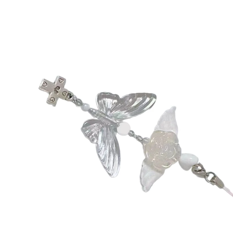 Sweet Bowknot Pendant Phone Chain Rope Wing Keychain Handmade Cellphone Strap Lanyard Acrylic Keyring Bag Ornament - Image 4