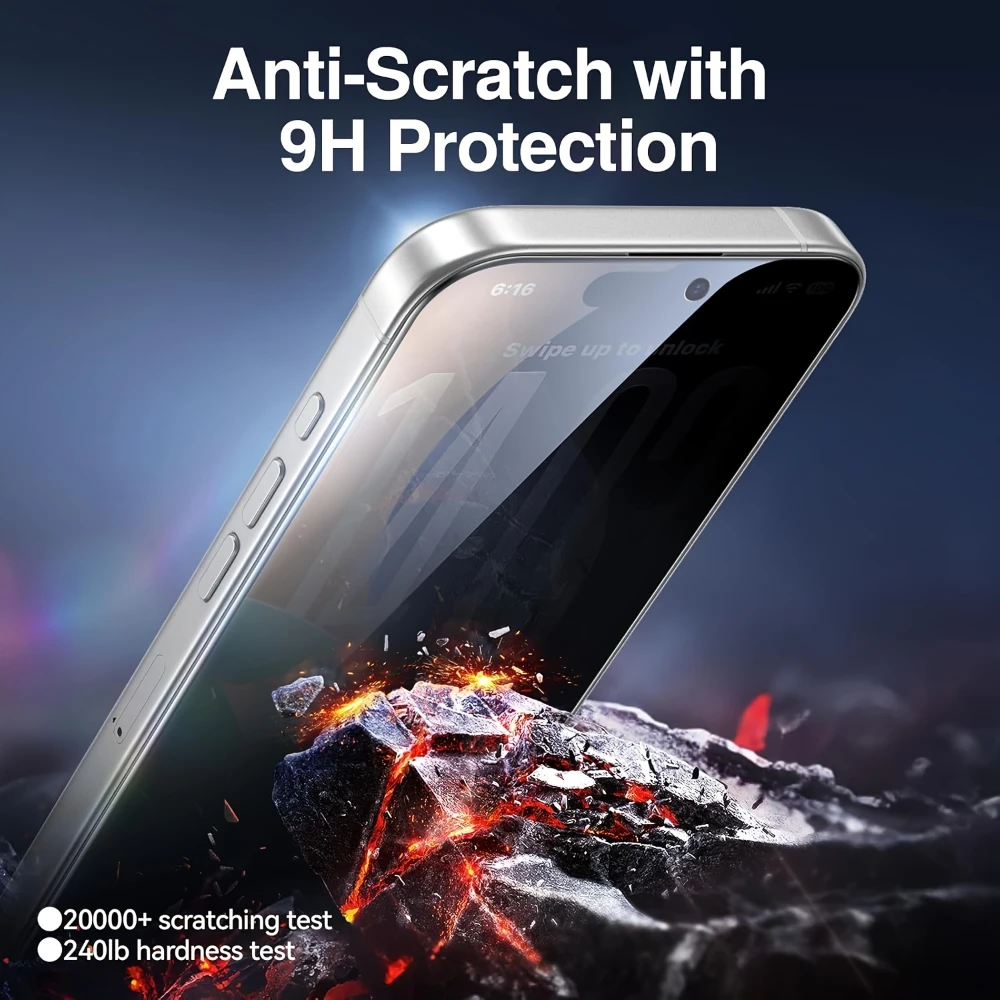 NNBILI Privacy Screen Protector For iPhone 17 Pro Max Anti-Spy Glass For iPhone 16 15 14 13 12 11 Pro Max Privacy Film iPhone 17 - Image 5