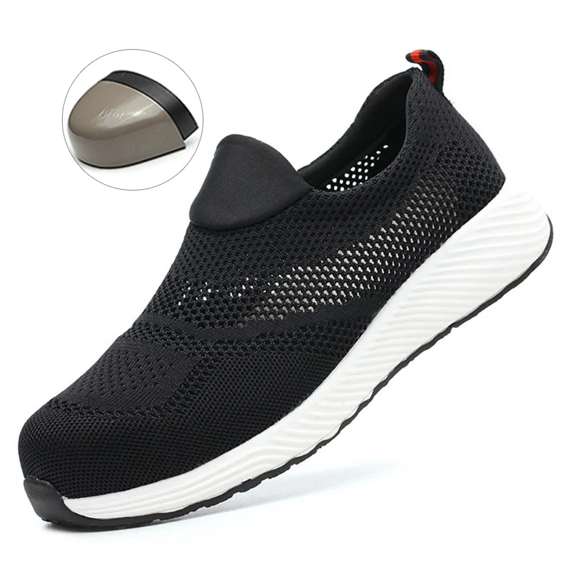 Steel Toe Shoes For Women Summer Breathable Safety Shoes Lightweight Comfortable Non Slip Work Shoes Steel Toe Sneaker For Man - Image 7