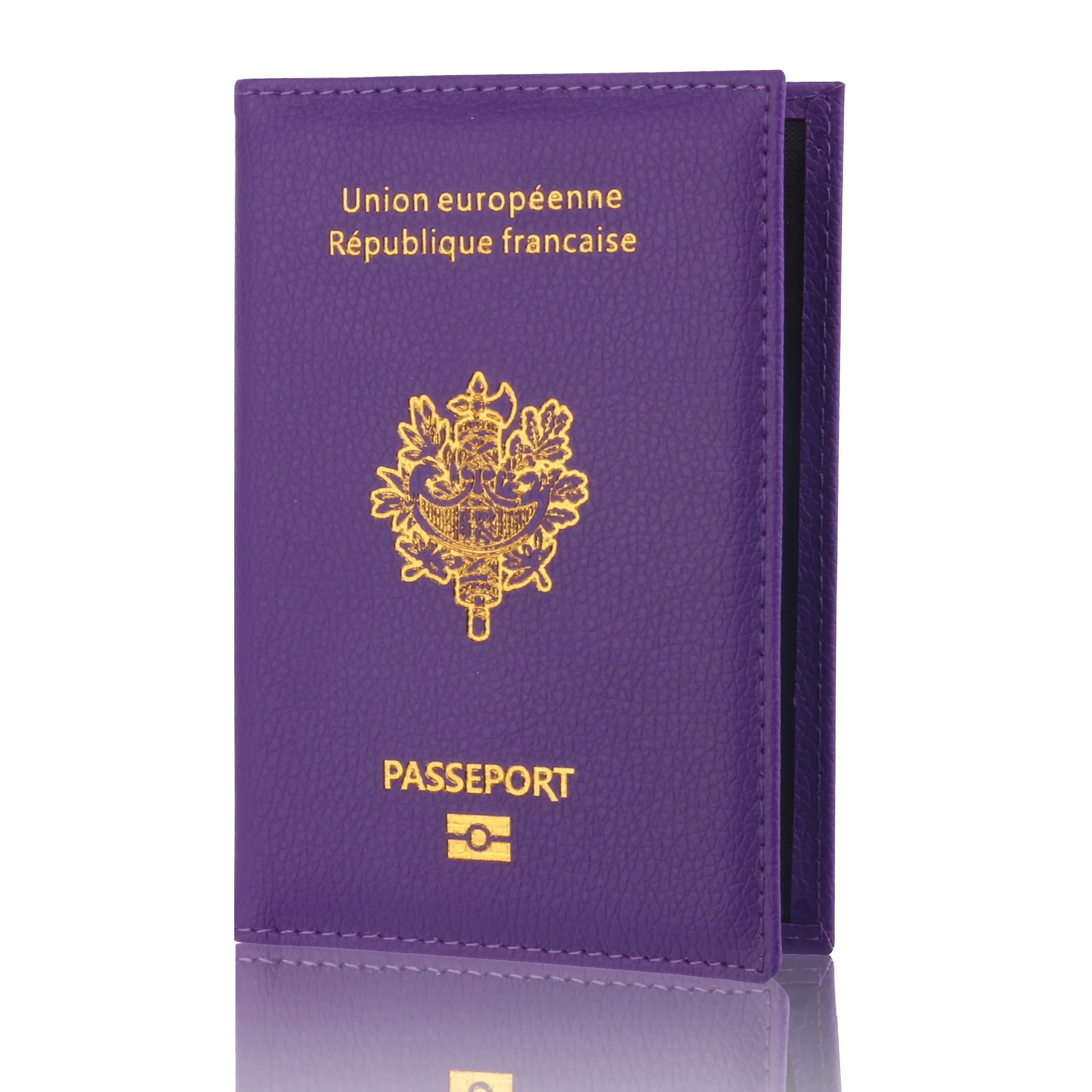 High Quality Pu Passport Protective Cover Bank Card Holder Travel Document Fashion Men and Women French Passport Cover Wallet - Image 12