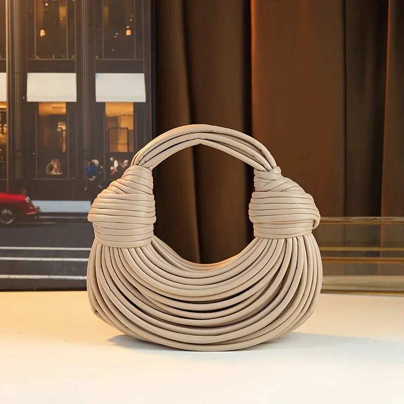 Handbags for Women 2026 New Gold Luxury Designer Brand Handwoven Noodle Bags Rope Knotted Pulled Hobo Silver Evening Clutch Chic - Image 6