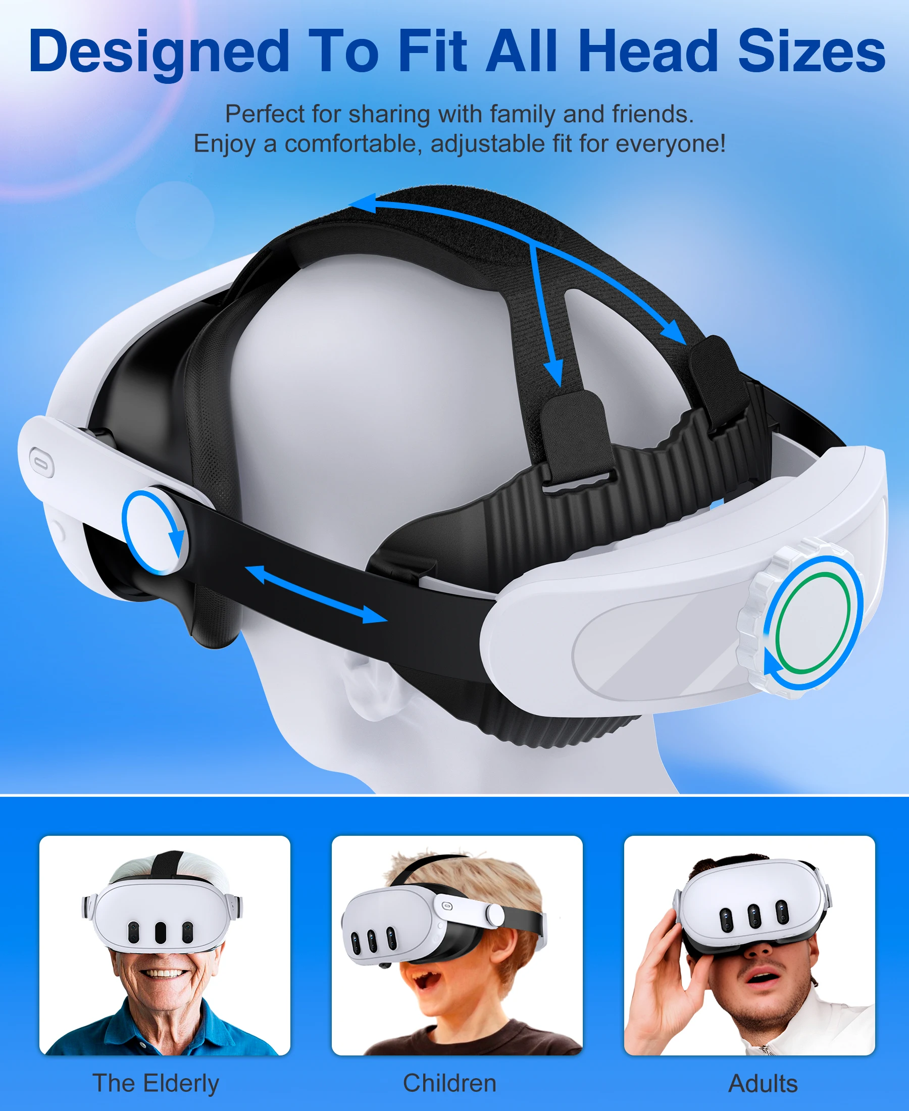 BEBONCOOL 8000mAh MV1000 Head Strap For Meta Quest 3S/Quest 3/Quest 2 Battery Head Strap Compatible for Oculus Head Strap - Image 2