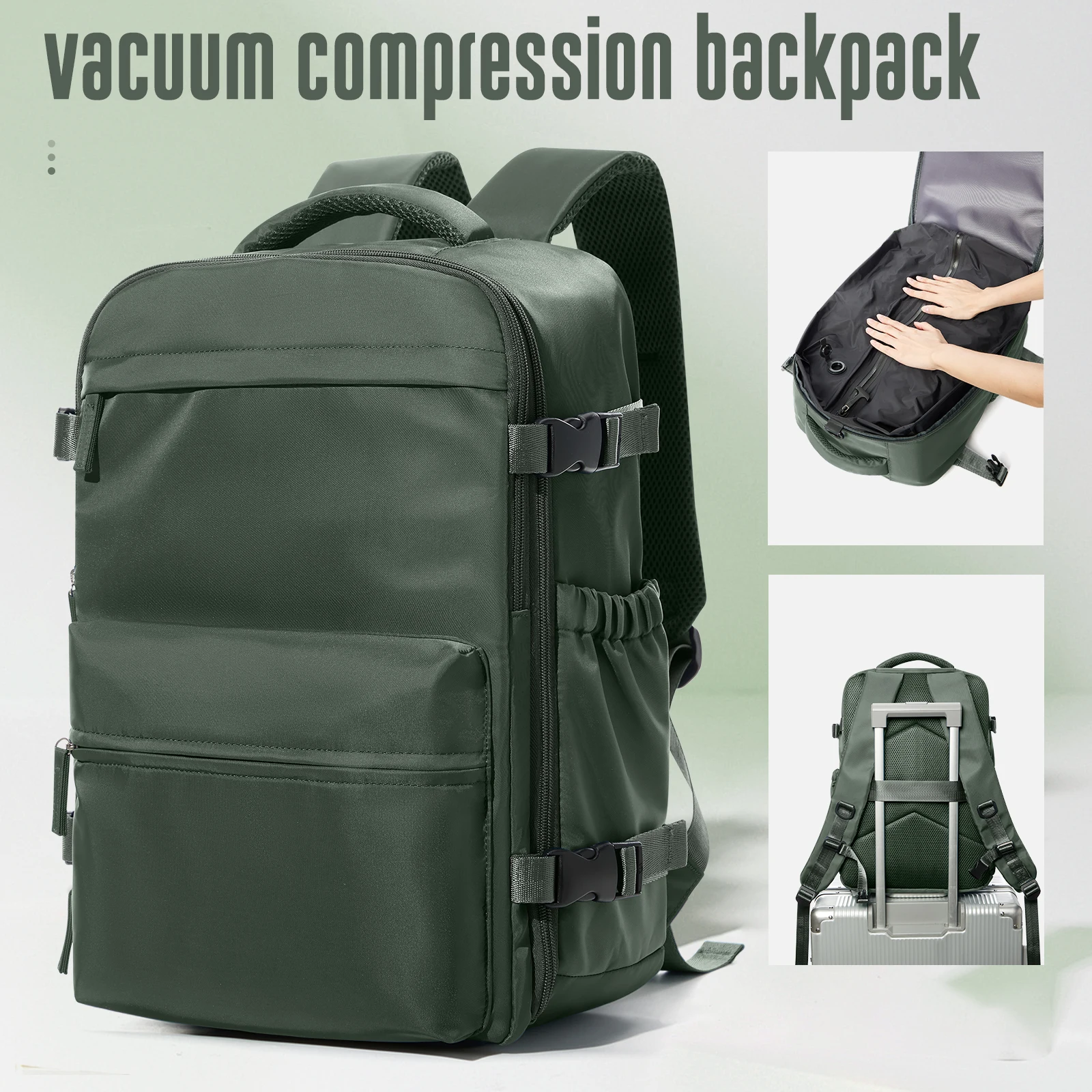 Vacuum Backpack Travel Bag for Men Large Capacity Backpack Business Laptop Backpack Women Men Expandable Backpack School Bag - Image 13