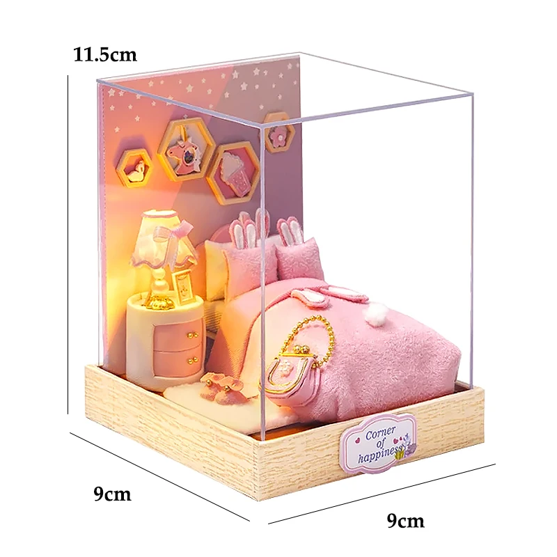 Mini Doll House DIY 3D Puzzle Assembly Building Model Toys Home Bedroom Decoration With Furniture Wooden Craft Gifts DollHouses - Image 16
