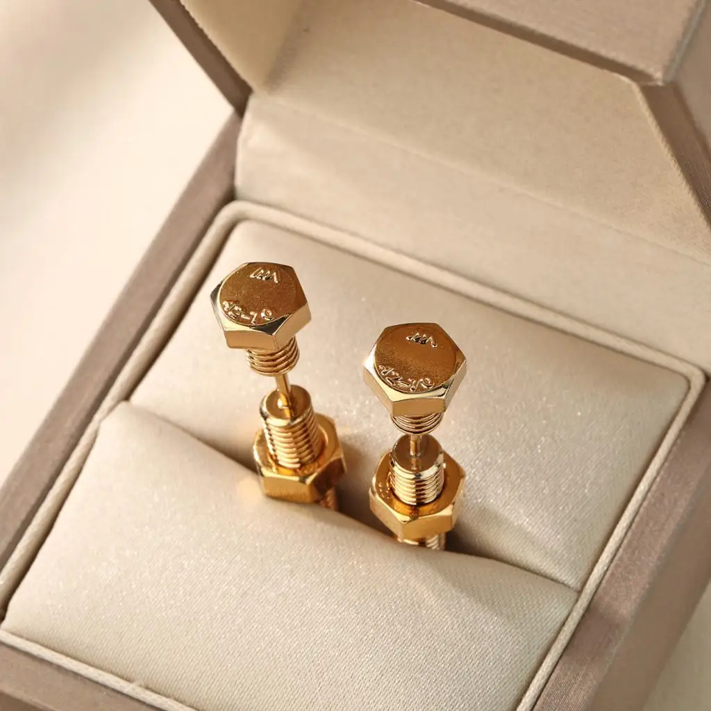 Kind Exquisite Fashion Earrings Screw Stud Earrings, Personalized Study Birthday Gift for Lovers - Image 5
