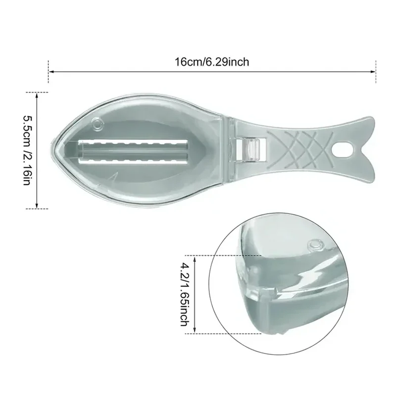 Fish Scales Graters Scraper Fish Cleaning Tool Scraping Scales Device with Cover Home Kitchen Cooking Fish Tool Kitchen Tools - Image 6