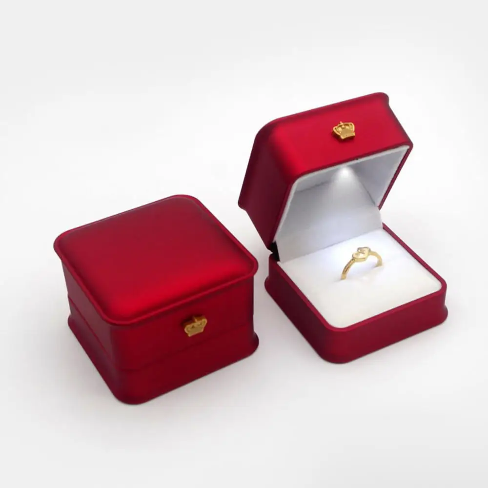 1 Pcs LED Jewelry Ring Box Luxury Velvet Rubber Necklace Pendant Gifts Display With Light For Proposal Engagement Wedding Case - Image 33